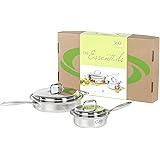 360 Stainless Steel Cookware Set, Handcrafted in the USA, Induction Cookware, Waterless Cookware, Oven Safe, Surgical Grade S