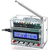 FM Radio Kit, ICSTATION Soldering Projects Radio with LED Flashing Lights DIY Radio Kit LCD1602 Display FM 87-108MHz Soldering Practice Kit for Back to School Solder Education Creative Present