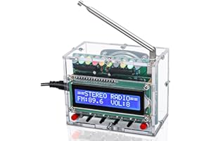 FM Radio Kit, ICSTATION Soldering Projects Radio with LED Flashing Lights DIY Radio Kit LCD1602 Display FM 87-108MHz Soldering Practice Kit for Back to School Solder Education Creative Present