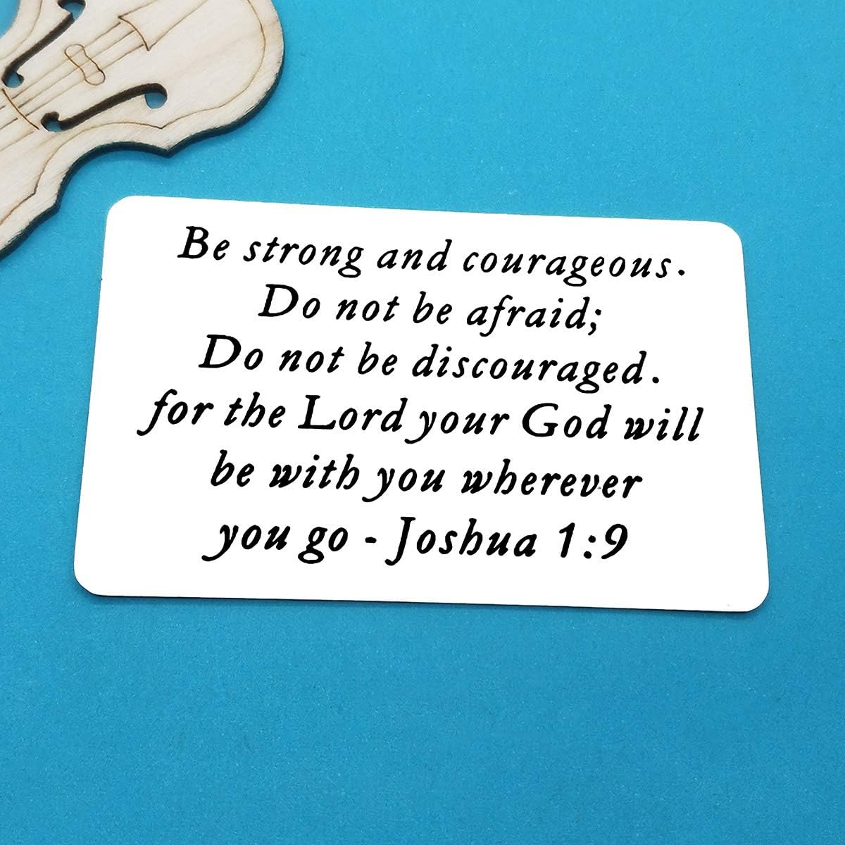 Huwujiu Inspirational Gifts Be Strong and Courageous Do Not Be Afraid Wallet Insert Card Gifts Inspirational Religious Gifts Christian Gifts Encouragement Gifts for Women Men - Image 5