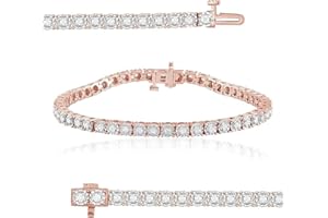Beyond Brilliance 1.00 Carat Round Natural Diamond Tennis Bracelets for Women | Flash-plated Sterling Silver Bracelet | Fine Jewelry for Her | Gift Box Included (White, Yellow, Rose Gold)…