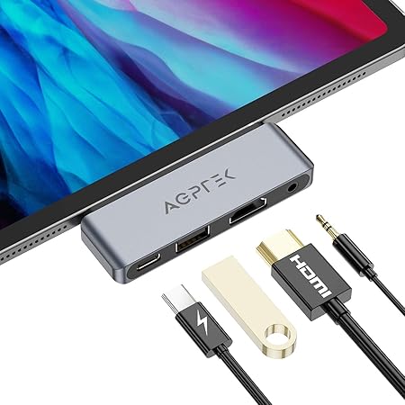 Agptek Usb C Hub 4 In 1 Aluminum Type C Hub Adapter Dedicated For Ipad Pro