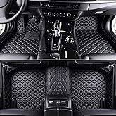 Luxury Custom Personalized Floor Mats for 99% of Sedan, Trucks SUV, Anti-Slip Full Coverage All Weather Car Mat Set (Black)