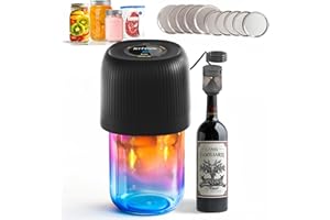 KITOOL Electric Mason Jar Vacuum Sealer Kit, 4 in 1 Automatic Vacuum Sealer for Jars with External Assembly Vacuum Pump Compatible with Vacuum Bags, Wine Bottle, Wide/Regular Mouth Mason Jars