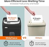VidaTeco Cross Cut Paper Shredder 20-Sheet 60 Min Auto Jam Proof 30L Bin view 5