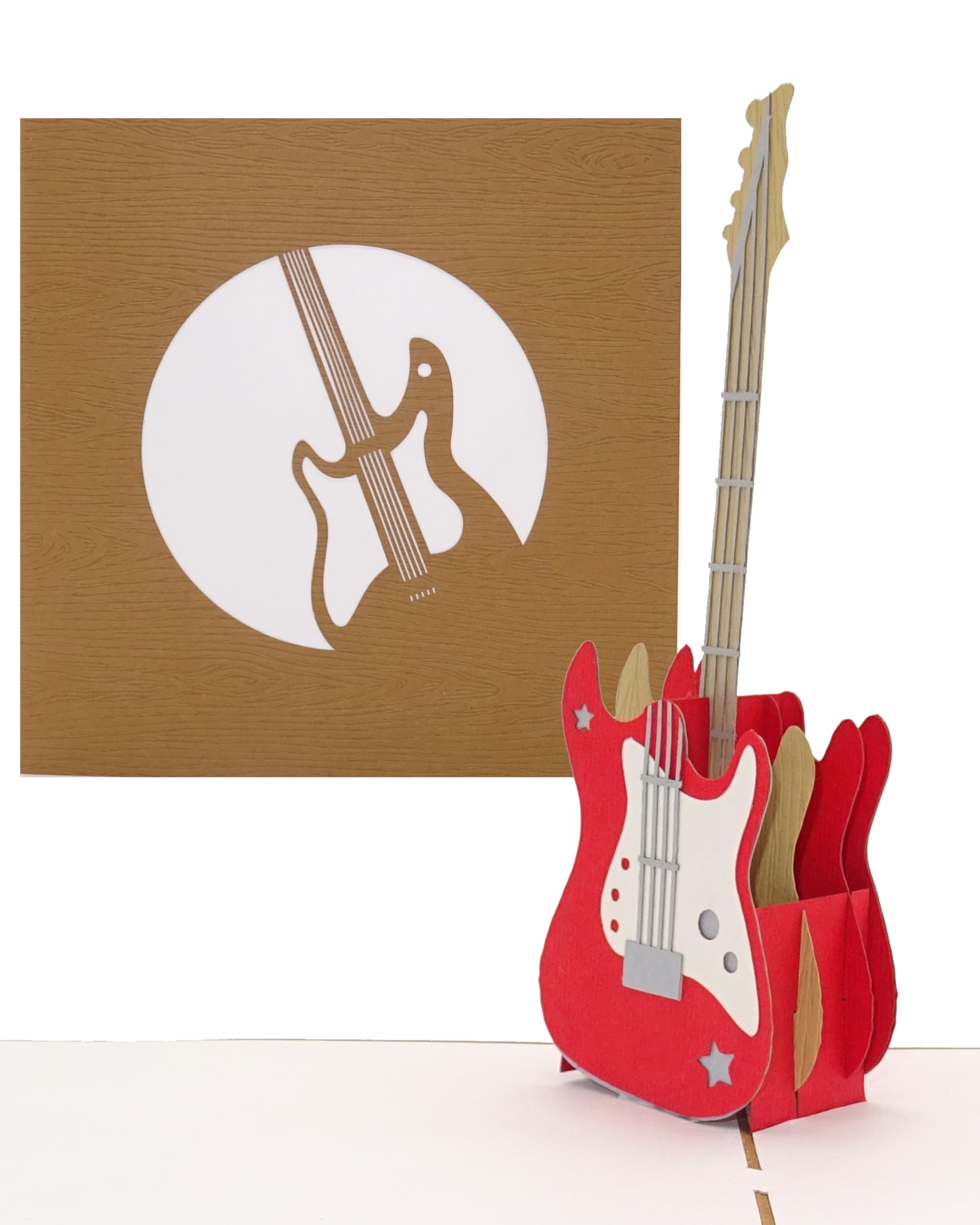 Pop Up Card "E Guitar - Rock 'n' Roll" 3D Congratulations Card & Invitation Card for Concert - Birthday Card, Invitation and Gift Voucher