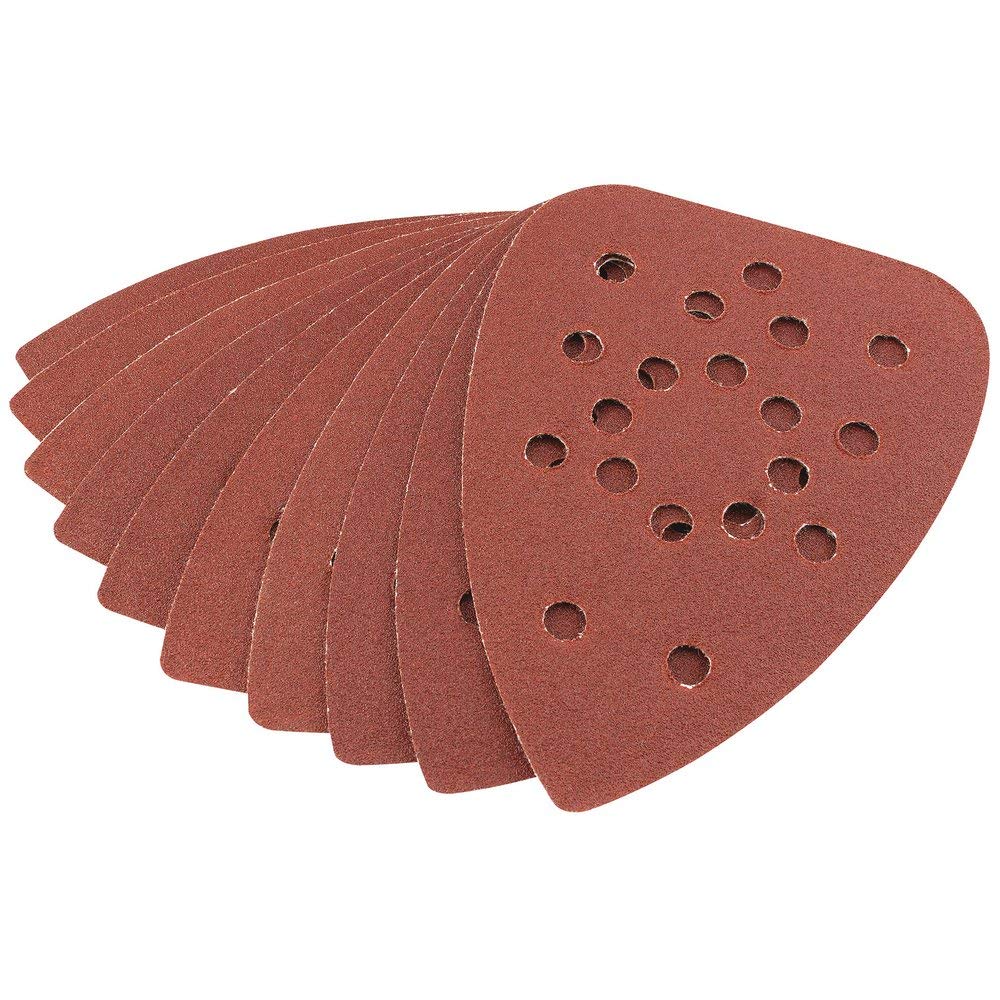 Draper 02919 Ten 120 Grit Hook and Loop Tri Base Sander Sheets (140 x 140 x 93mm)
