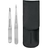 Tweezerman Petite Tweeze Set for Eyebrows with Travel Case Black