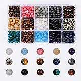800pcs 6mm Natural Round Stone Beads Genuine Real Gemstone Beading Loose Gemstone Hole Size 1mm DIY Smooth Beads for Bracelet
