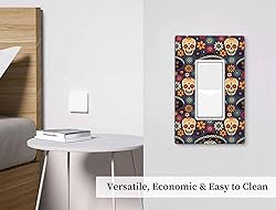 Moslion Floral Skull 1 Gang Outlet Covers Halloween