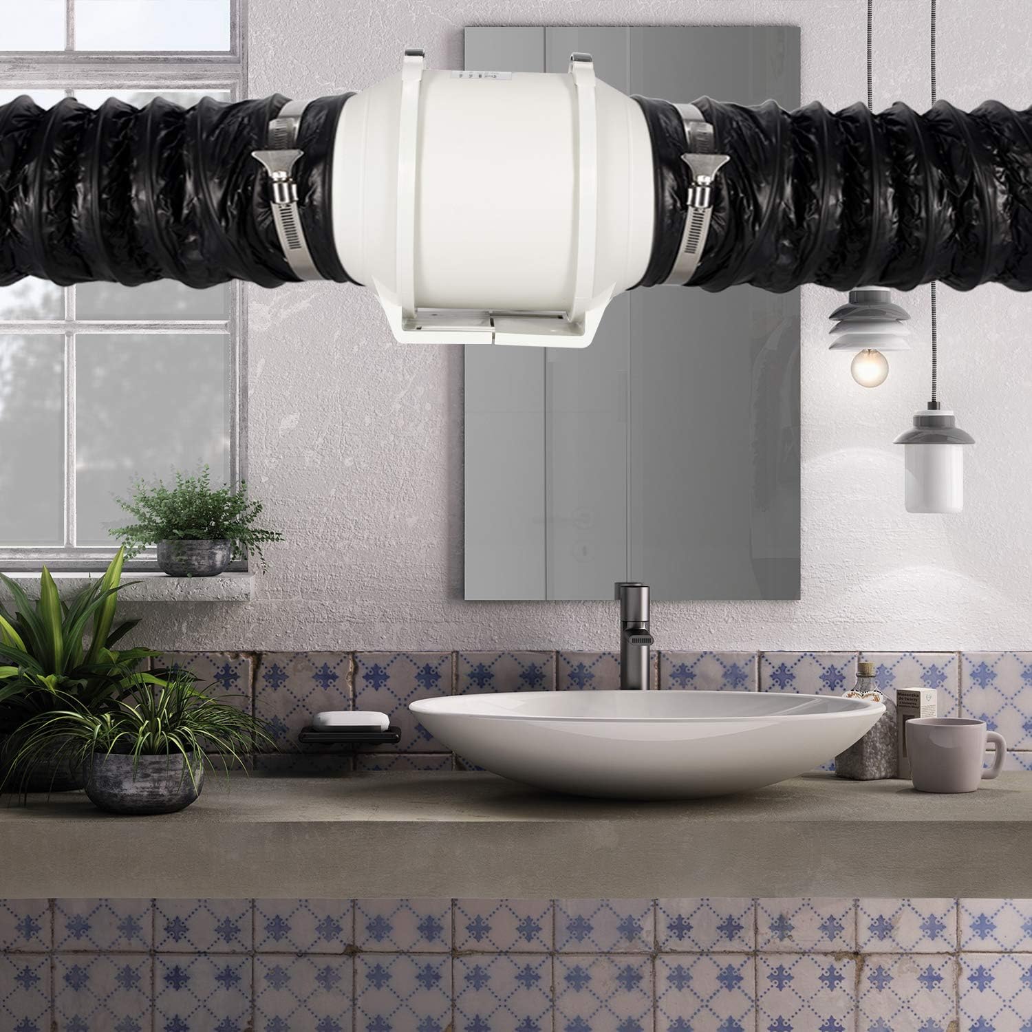 Motor EC 110V-240V Ventilador de Conducto de Ventilación en Línea para