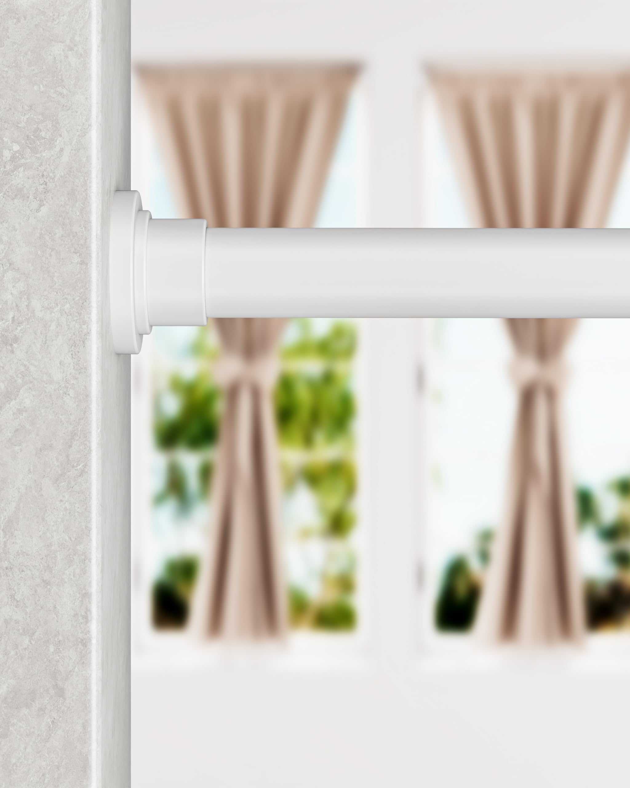 Photo 1 of ALLZONE Heavy Duty Tension Shower Curtain Rod 28-42 Inches for Bathroom, Window, Non-Slip, Adjustable with Strong Spring Pole for Closet, Doorway, No Rust, No Drilling, White