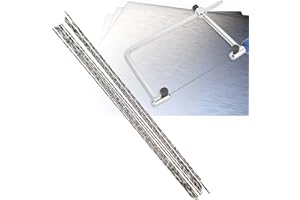 12PCS Scroll Saw Blades for Wood Metal Plastic Cutting Spiral Teeth 5.12 Inch High Carbon Steel Sawing Carve (1# Saw Blade)