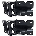 Self Closing Gate Hinge 2-Pack (Black Finish) |The Best Set of Vinyl Fence Gate Hinges|Adjustable to Stop Gate Dragging|Heavy Duty Black Gate Hinges for Vinyl and Wood Fences