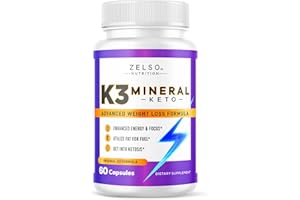 ZELSO K3 Mineral Weight Loss Pills for Women and Men - K3 Salt Mineral, Vitamin + K3 Capsules Supplement for Weight Loss - 30 Days Supply