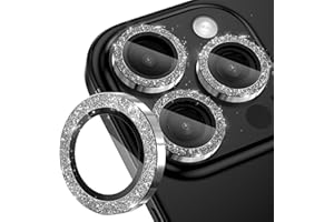CloudValley for iPhone 16 Pro/iPhone 16 Pro Max Camera Lens Protector Bling, [Glitter Decoration] Ultra-HD Tempered Glass Cov
