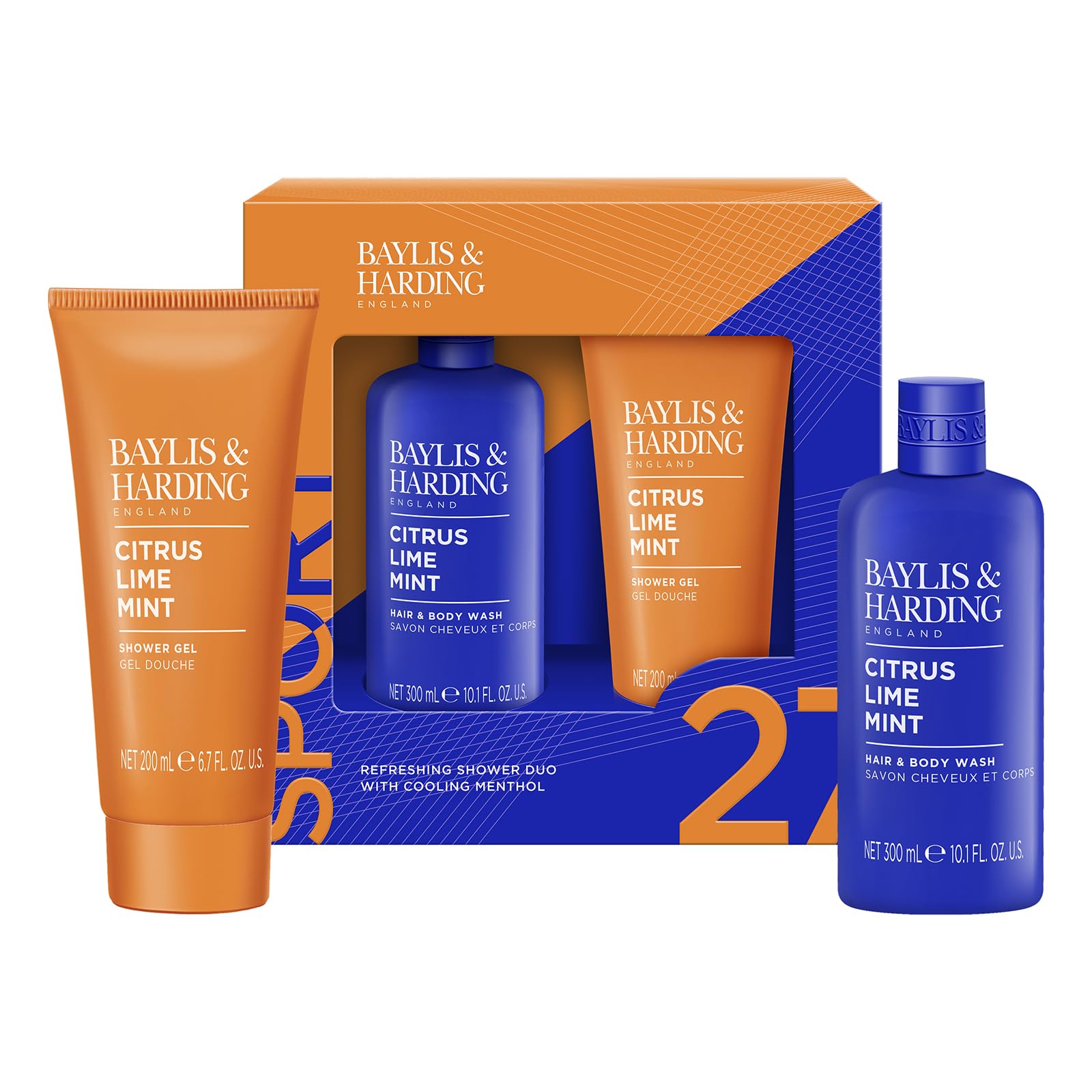 Baylis & Harding Citrus, Lime & Mint Men's Refreshing Shower Duo Gift Set - Vegan Friendly (Pack of 1)
