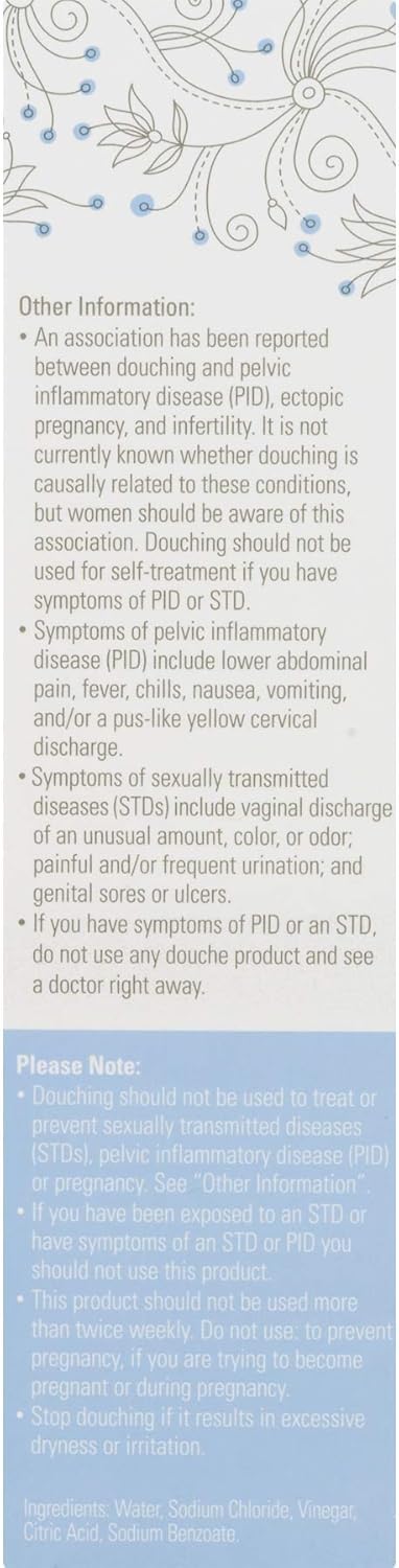 Summer's Eve Douche, Vinegar and Water, pH Balanced & Gynecologist Tested, 4.5 Fl Oz: Health & Personal Care