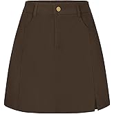 Belle Poque Women Corduroy Mini Skirt with Pockets Classic A-Line Fall Winter Basic Short Skirts
