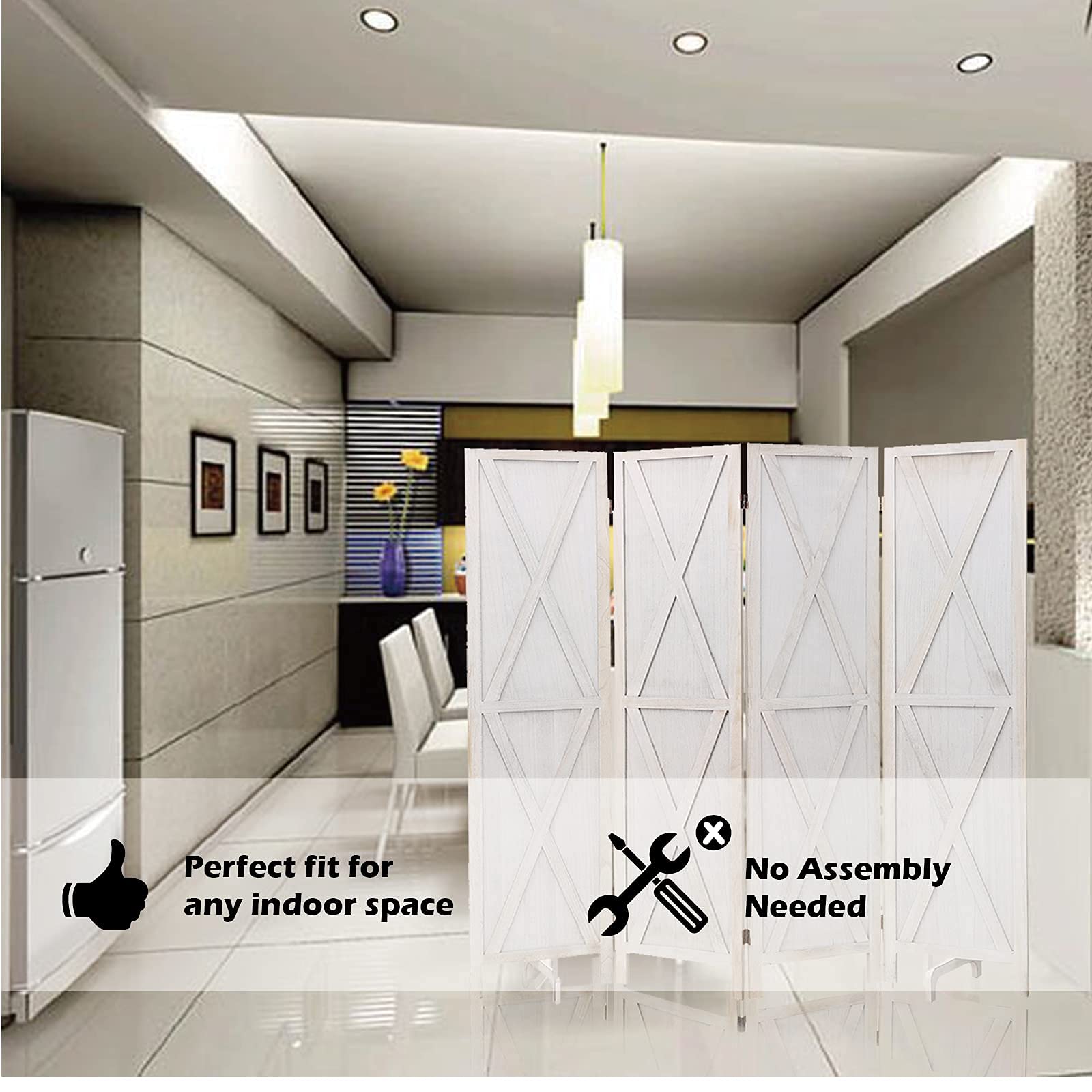 Komplex Screen Divider Mua ECOMEX 4 Panel Room Divider, 5.8 Ft Tall Folding Privacy Screens ...