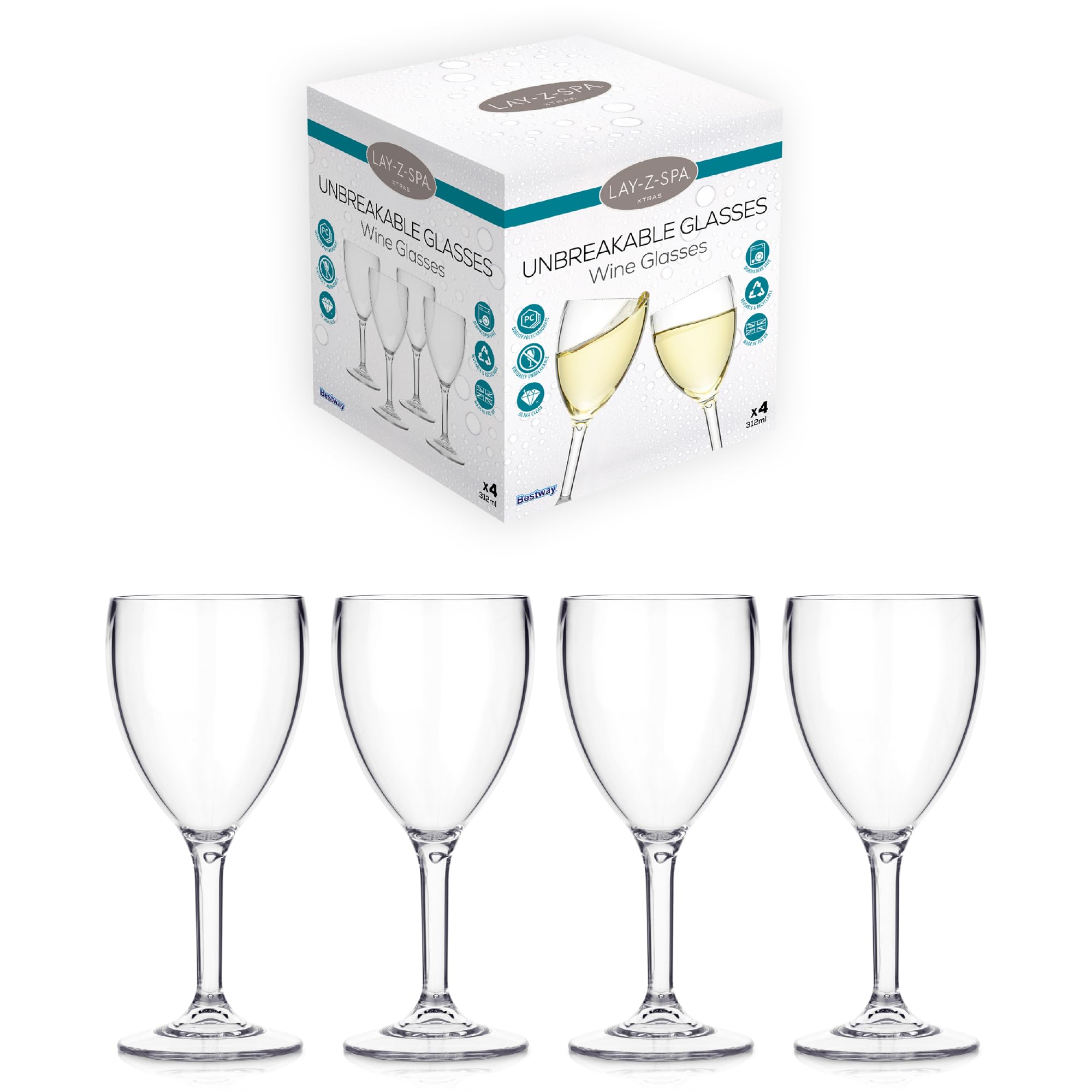 Reusable Plastic Poly Carbonate Wine Glasses for Hot Tub
