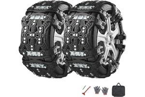Barbella Upgraded Snow Chains for Car, 6 Pack TPU Tire Chains, Adjustable Universal Emergency Anti Slip Snow Chains for Trucks/SUV/ATV for Ice Snow Mud Sand (Tire Width 6.5-10.8"/165-275mm)