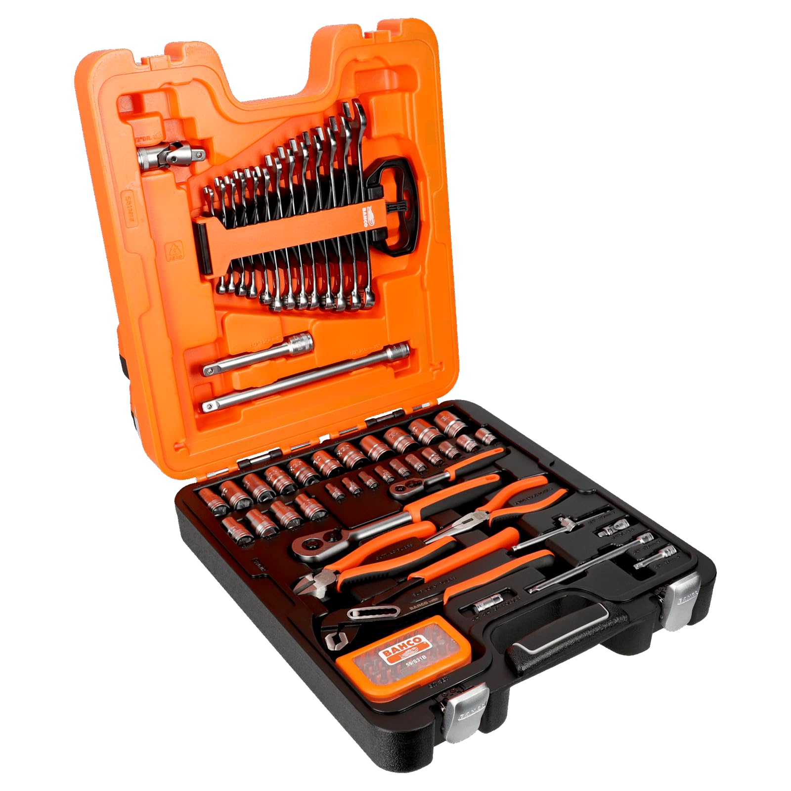 Bahco S81MIX Socket & Plier Set, 1/2" and 1/4" Drive, 81 Pieces