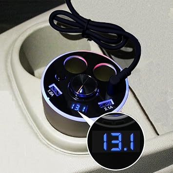 Car Cup Charger Usb Car Charger 12v To 24v Multi Amazon Co Uk