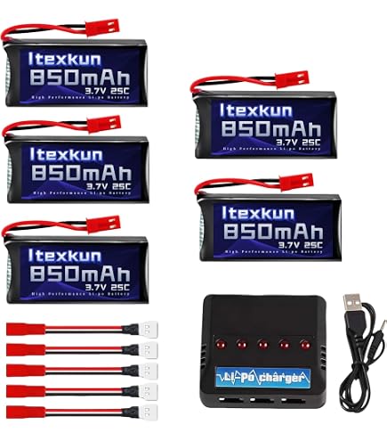 Pack De 3 Baterías De Litio 3.7V 350mAh Para UDI U818A WiFi FPV, U845A Y U945 – Recambios Con Protección De Carga Y Cortocircuito Para Drones RC