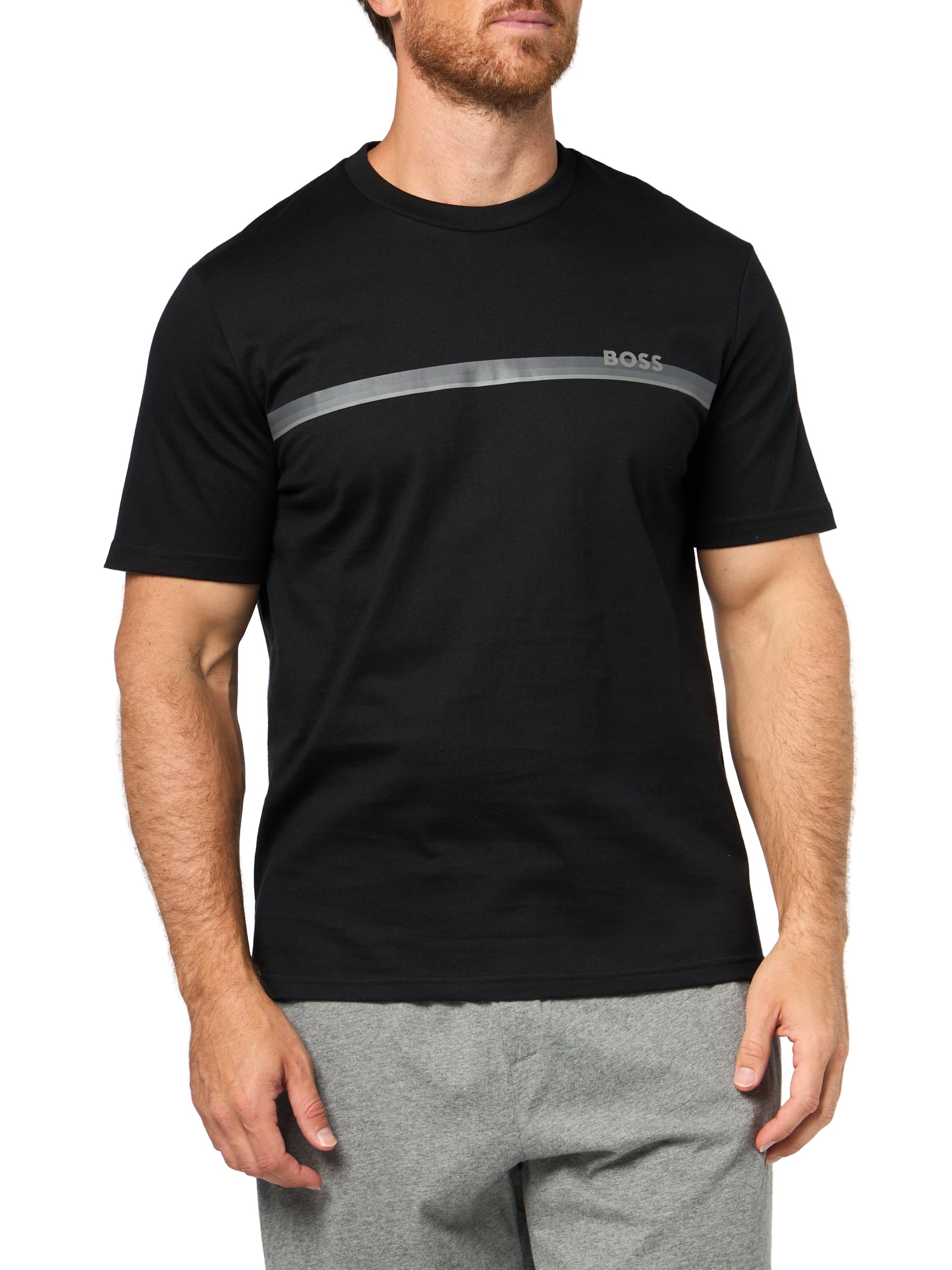 BOSS, Authentic Cotton Stretch T-Shirt, Black Cream, L