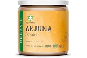 ayurvedix Organic Arjuna Bark Powder, Arjunal Chhal Herbal Supplement, Non-GMO, Vegan Herbal Powder - 200gm/7.05oz