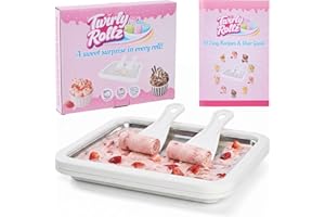 Rolled Ice Cream Maker. Instant Ice Cream Maker. Recipe Book, Large Freeze Tray, 2 Food Grade Spatulas & Gift Ready Packaging