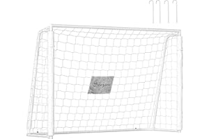 Soozier 6ft x 4ft Soccer Goal, Practice Soccer Net with Metal Frame, PE Mesh, Adults Training Goal Set with Ground Stakes, Ea