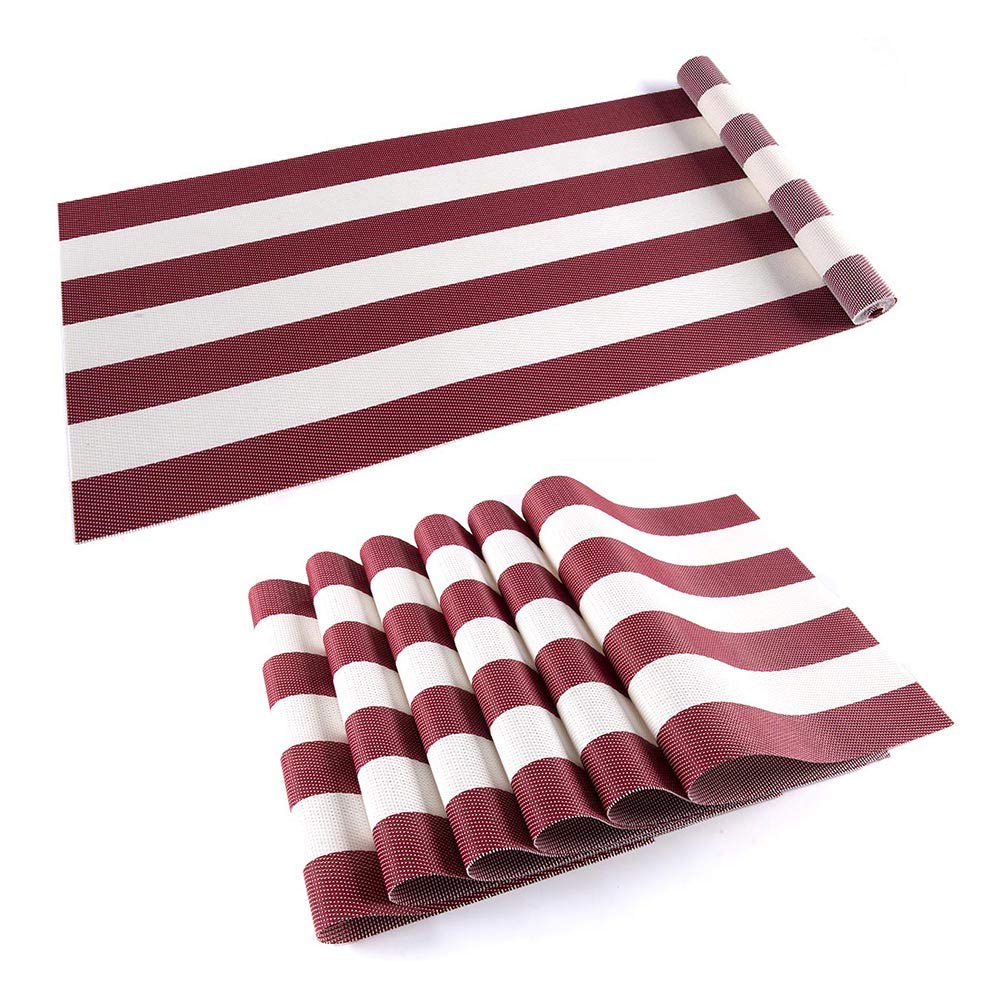 Best Placemats And Table Runners For Dining Table Navy Stripe
