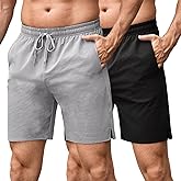 COOFANDY Mens Athletic Running Shorts 7'' Gym Workout Shorts Lightweight Drawstring Training Shorts with Zipper Pockets