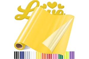 YIKDA 3D Puff Vinyl Heat Transfer for T-Shirts, 12"x6ft 3D Puff HTV Iron on Vinyl, 3D Puff Vinyl Heat Transfer HTV for Heat Press Clothing Yellow