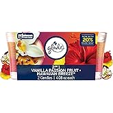 Glade 2in1 Scented Candle, Hawaiian Breeze &amp; Vanilla Passion Fruit, 2 Count | Air Freshener Candles with Essential Oils, Tropical Home Fragrance, 2 Single-Wick Jars, 4.08 oz, Scented Candles for Home