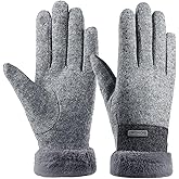 MultiValue Winter Gloves for Women, Index Finger Touch Screen Wool Gloves Thin Knit Warm Gloves for Cold Weather