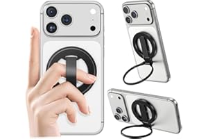 ALAFLY 4-in-1 Magnetic Phone Grip Stand with Finger Strap Loop for Magsafe, [2025 Upgraded] Removable Phone Ring Holder for i