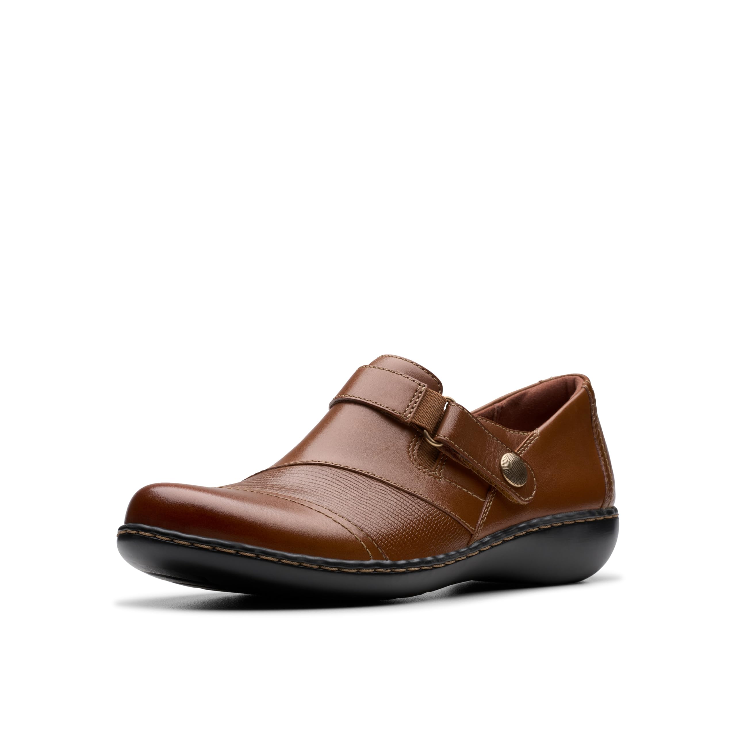 Clarks Collection Women’s Ashland Gem Loafer, Tan Leather, 7 Narrow US