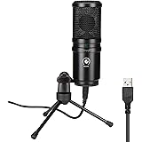 USB Desktop Microphone, Perrycom Computer Cardioid Condenser mic with Tripod stand for Streaming,Podcasting,Vocal Recording, 