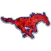 Elektroplate Officially Licensed SMU Mustangs Red & Blue Reflective Decal | Premium 3D Doming All Weather Sticker for Car, Water Bottle, Laptop, Tablet, Window, Cooler, Phone | Made in The USA