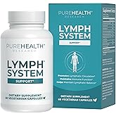 PUREHEALTH RESEARCH Lymph System Support Supplement - Lymphatic Drainage Supplement with Dandelion Extract, Cleavers, Burdock Powder - Reduce Swelling and Cleanse Lymph - 1 Bottle, Brown