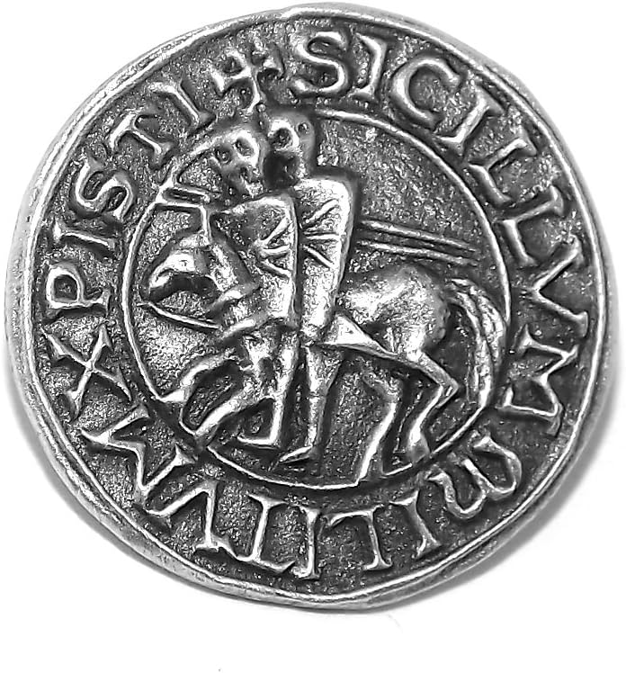 Knights Templar Seal Pin Badge / Brooch (Poor Fellow-Soldiers of Christ)