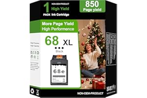 YUECOLOUR 68XL Black Ink Cartridges High Yield Black 1 Pack Replacement for HP Printers Envy 6555e 6100e 6500e Series 68e Com