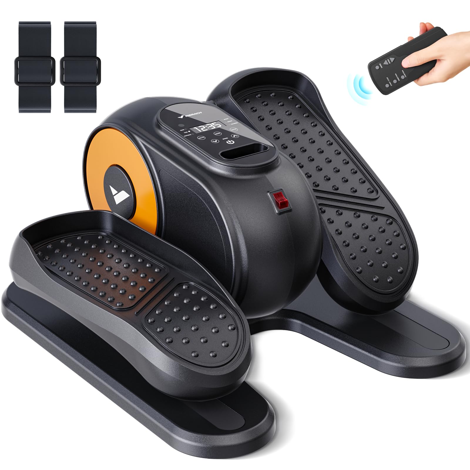 Photo 1 of MERACH Under Desk Elliptical Machine, Ellipse Leg Exerciser as Seen on TV for Seniors with Remote Control & 12-Speeds, Quiet Portable Electric Seated Pedal Exerciser Machine for Home Office?Orange?