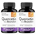 Sandhu's Quercetin with Bromelain 1000mg Per Serving 120 Count (Pack of 2) Vegetarian Capsules Bioflavonoids Supplement Complex Supports Immune & Respiratory Health