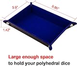 SIQUK Double Sided Dice Tray Folding Rectangle PU Leather Dark Blue Velvet view 3
