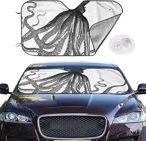 Amazon Co Jp Qbahoe タコ スチームパンク オーシャン 車 フロントガラス サンシェード サンシェード 紫外線防止 車用 スポーツ アウトドア