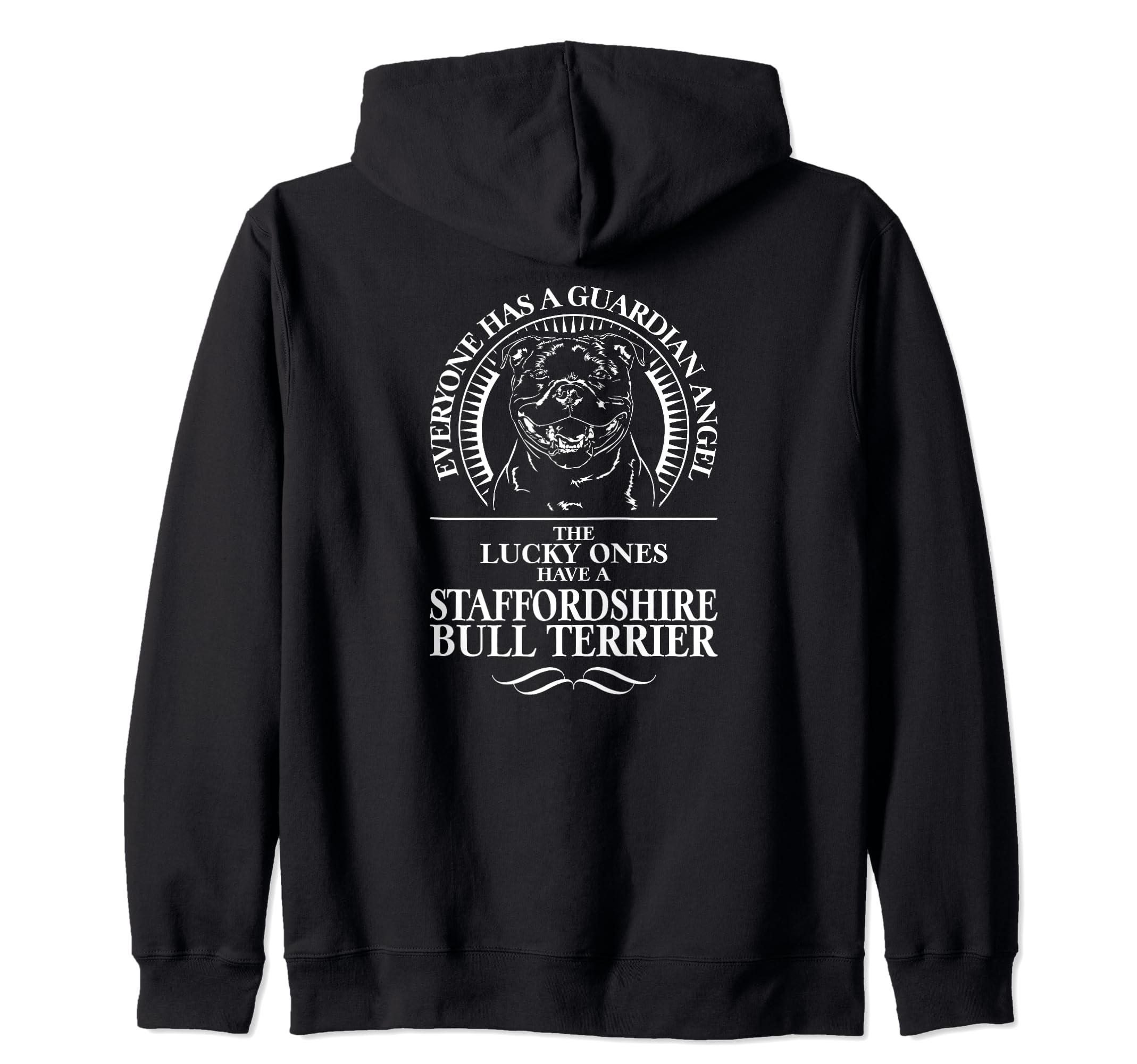 Proud Staffordshire Bull Terrier Guardian Angel dog saying Zip Hoodie